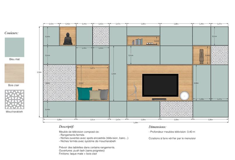 Plan de conception d'un meuble sur mesure